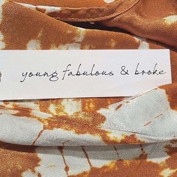 NWT Young Fabulous & Broke tie dye silky pullover bohemian tank top size large - Picture 12 of 14